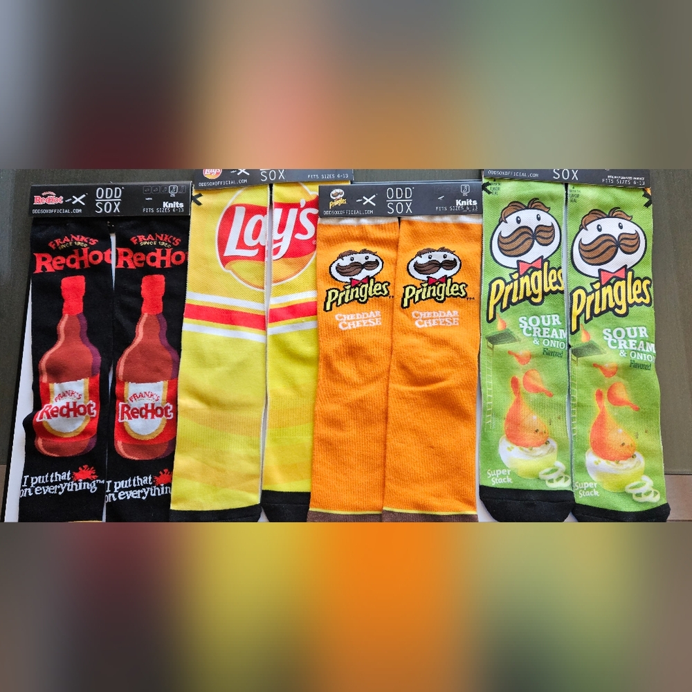 Odd Sox Snack-Themed Socks Set Of 4 Size 6-13
